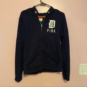 PINK / Detroit tigers zip up hoodie